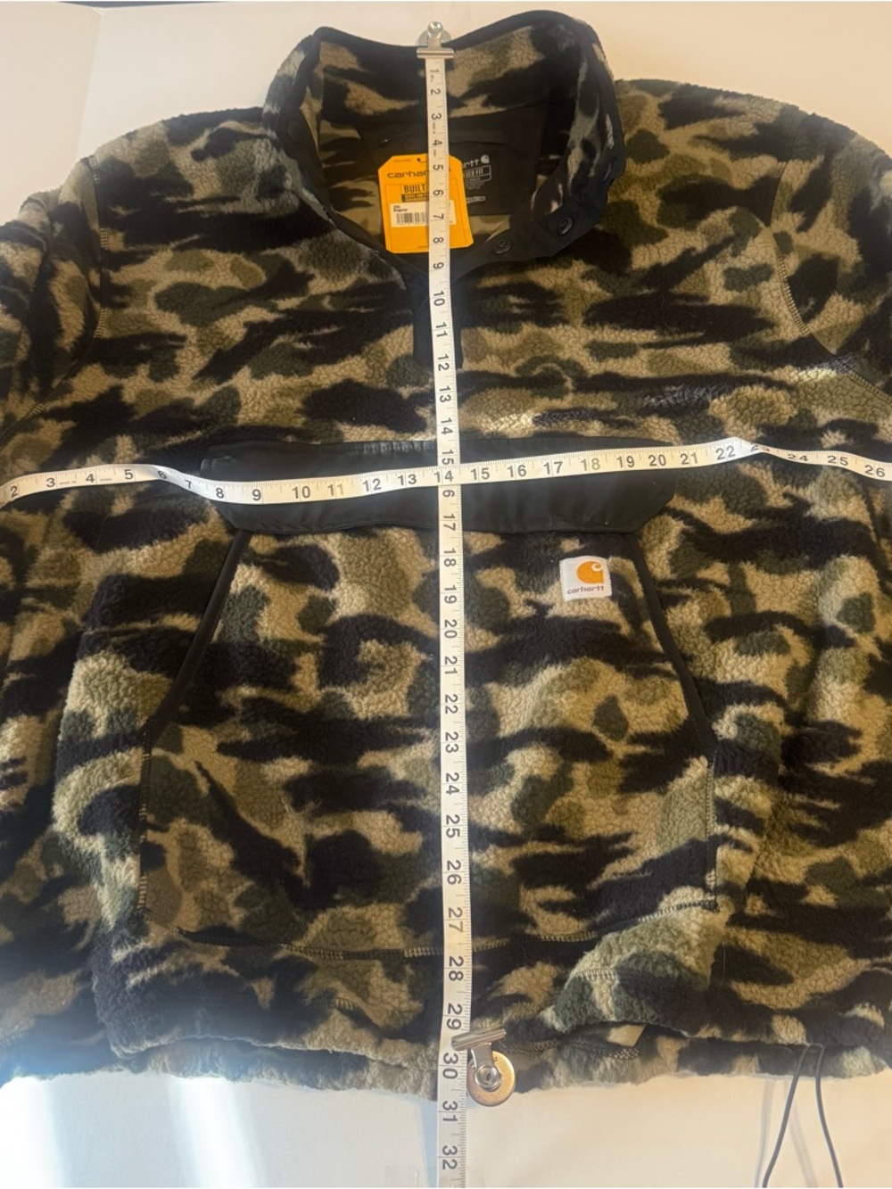 Carhartt Black and Olive Camo Fleece Pullover